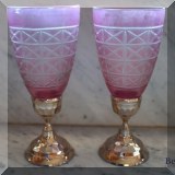 G11. Pink cut-to-clear vases. 